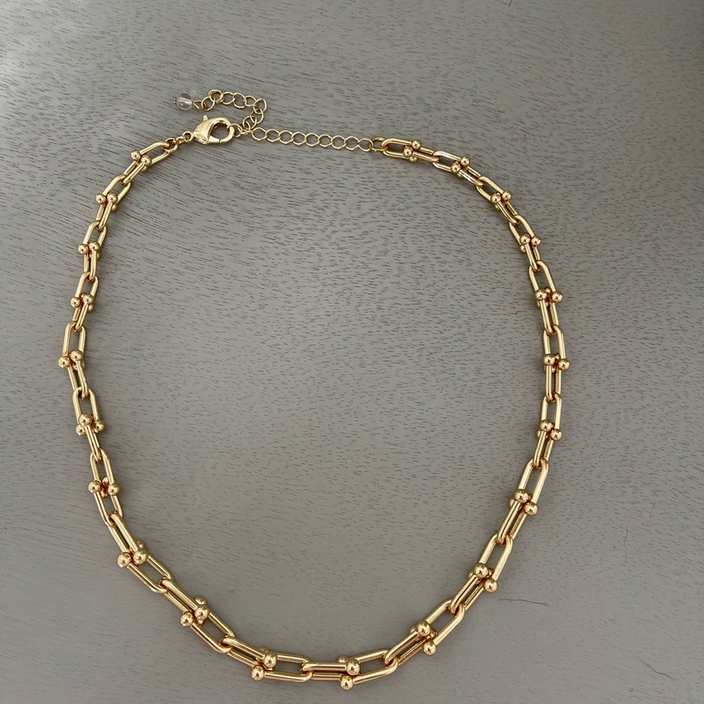Trendy Paper clip necklace.